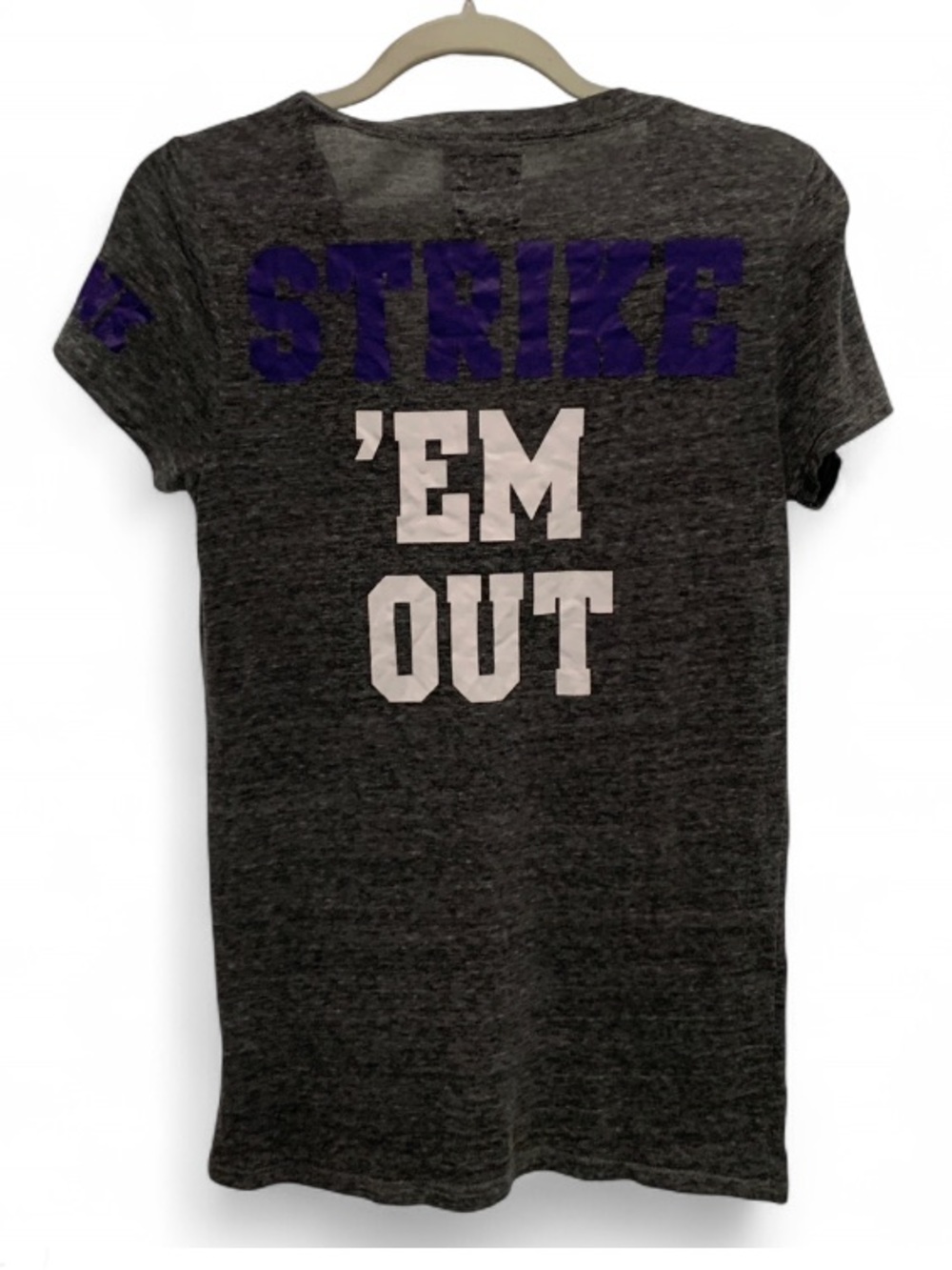 Y2K Pink Victoria’s Secret Colorado Rockies Graphic Tee - Gray 'Strike 'Em Out'